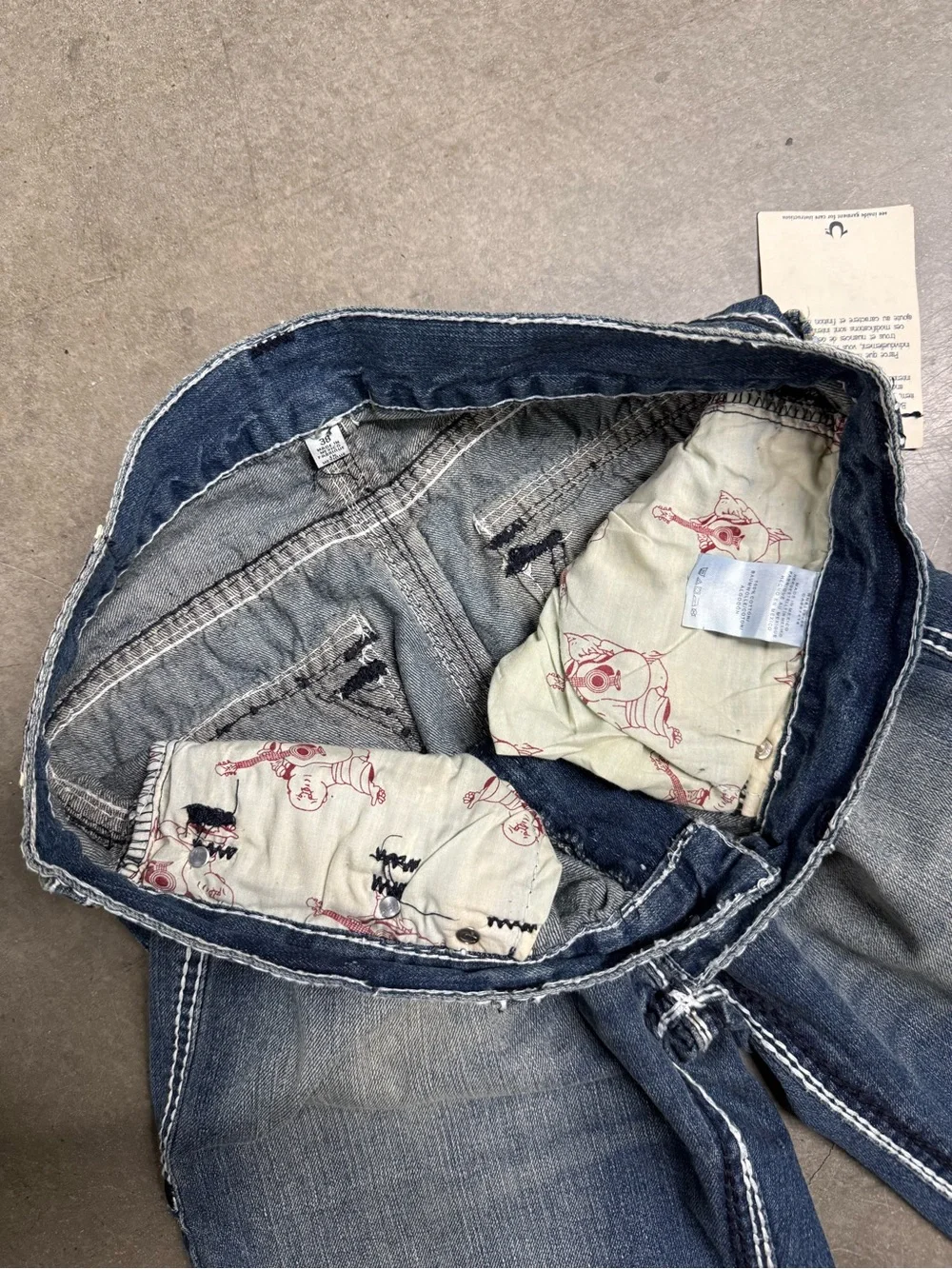 True Religion Super QT Natural Straight Raw Cut Off Jean Shorts Men’s 38 NEW